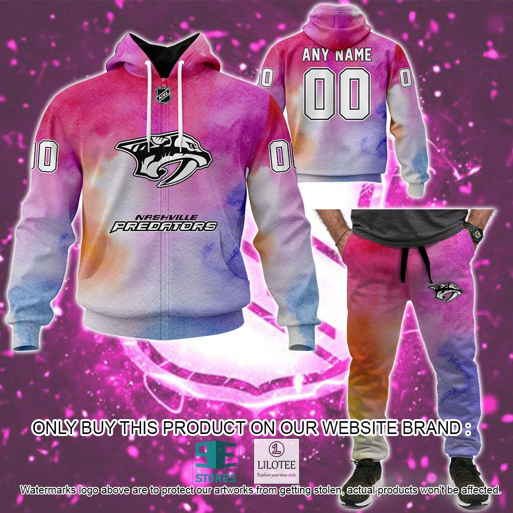 Nashville Predators Breast Cancer Awareness Month Personalized 3D Hoodie, Shirt - LIMITED EDITION 44