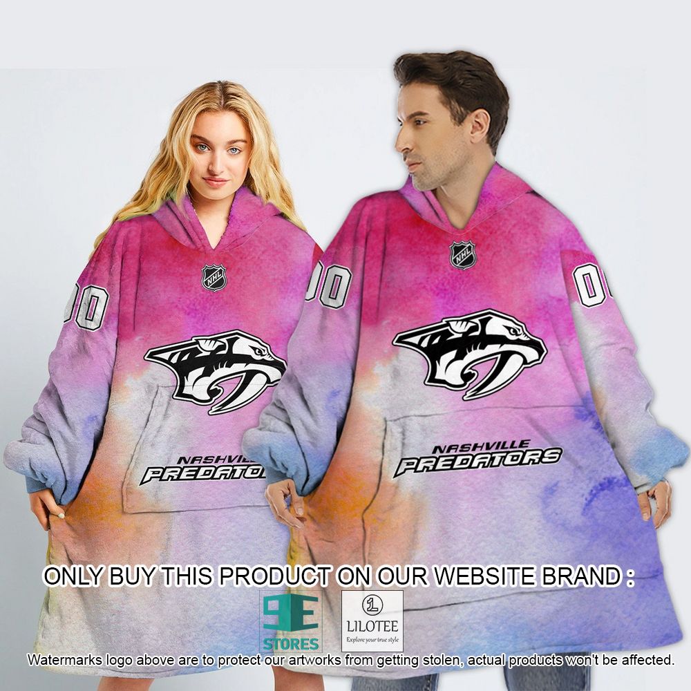 Nashville Predators Breast Cancer Awareness Month Personalized Hoodie Blanket - LIMITED EDITION 12