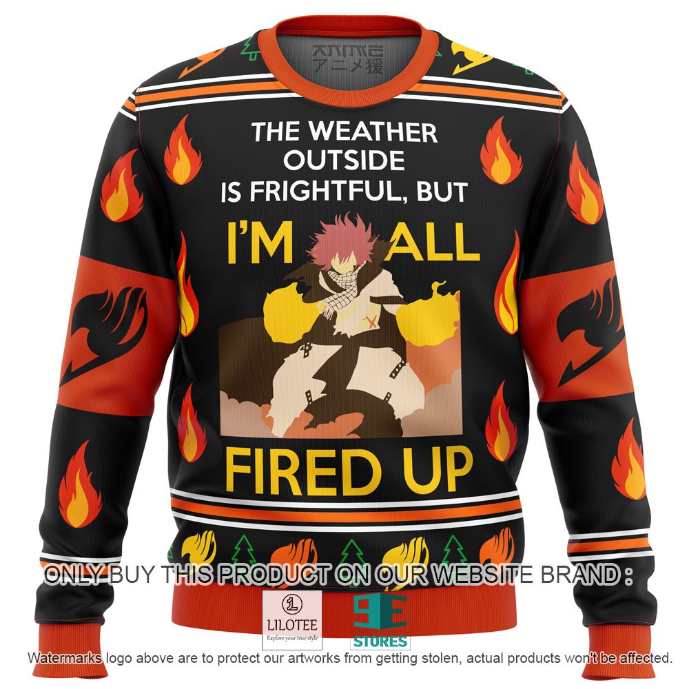 Natsu Dragneel Fairy Tail I'm All Fired Up Ugly Christmas Sweater - LIMITED EDITION 10