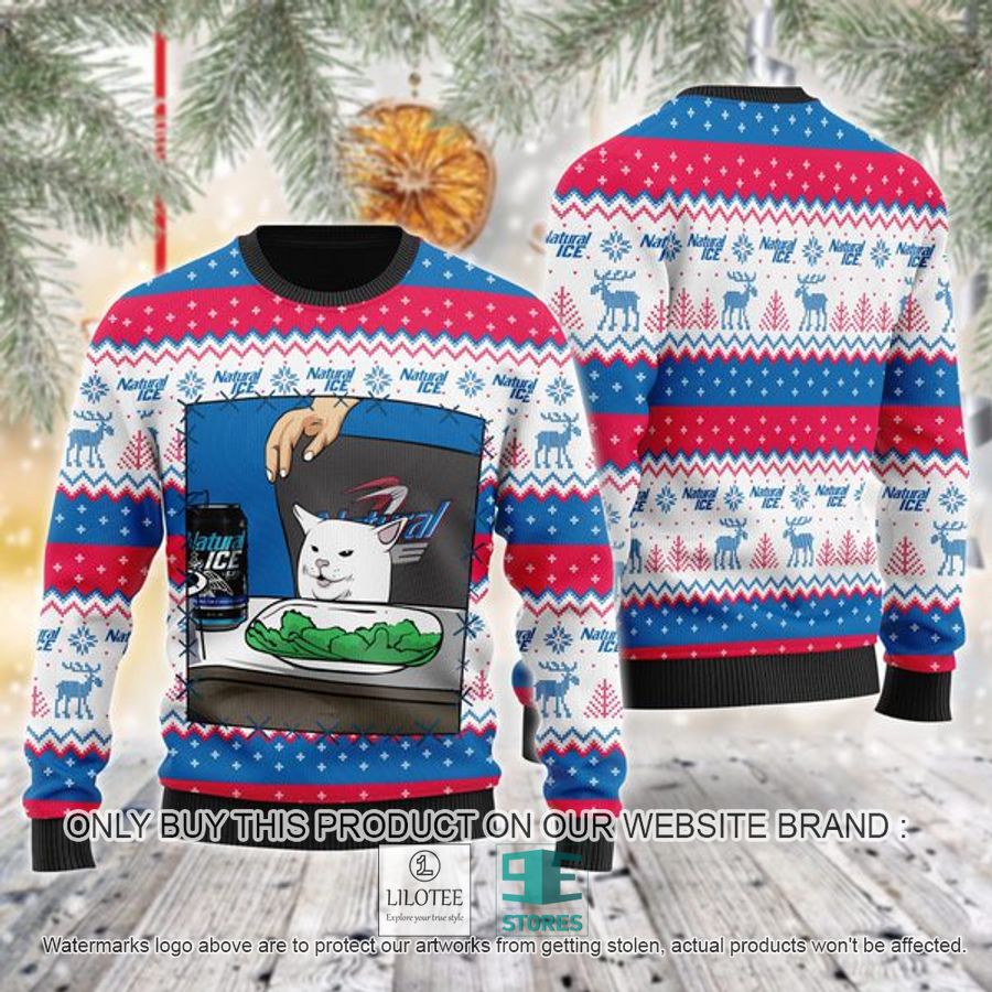 Natural Ice Beer Cat Meme Ugly Christmas Sweater - LIMITED EDITION 8