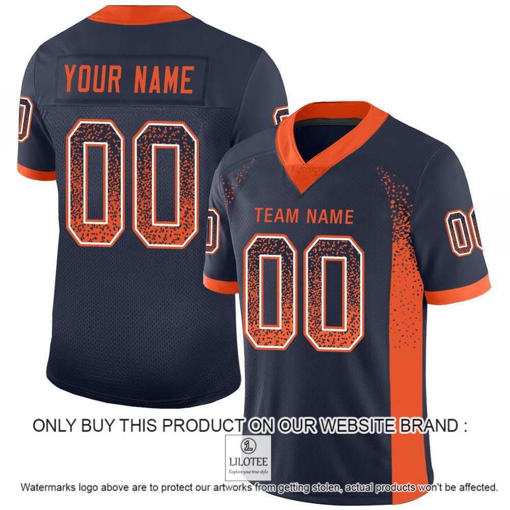 Navy Orange-White Mesh Drift Fashion Personalized Football Jersey - LIMITED EDITION 11