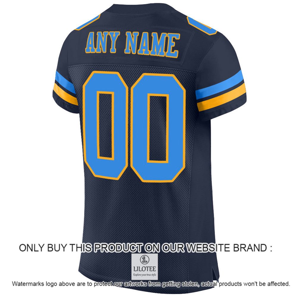Navy Powder Gold-Blue Mesh Authentic Personalized Football Jersey - LIMITED EDITION 3 Navy Powder Gold-Blue Mesh Authentic Personalized Football Jersey - LIMITED EDITION - Image 3