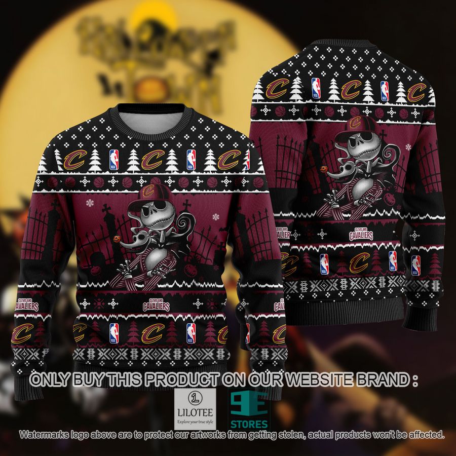 NBA Jack Skellington Cleveland Cavaliers Ugly Christmas Sweater - LIMITED EDITION 8