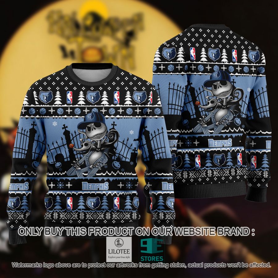 NBA Jack Skellington Memphis Grizzlies Ugly Christmas Sweater - LIMITED EDITION 8