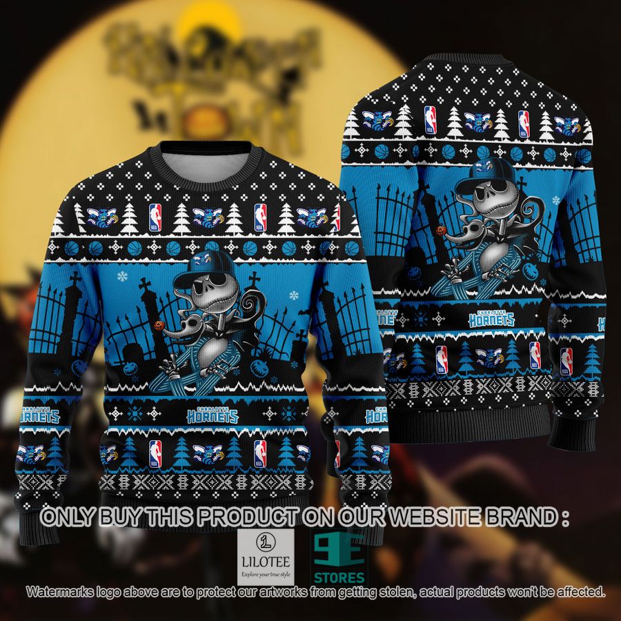 NBA Jack Skellington New Orleans Hornets Ugly Christmas Sweater - LIMITED EDITION 8