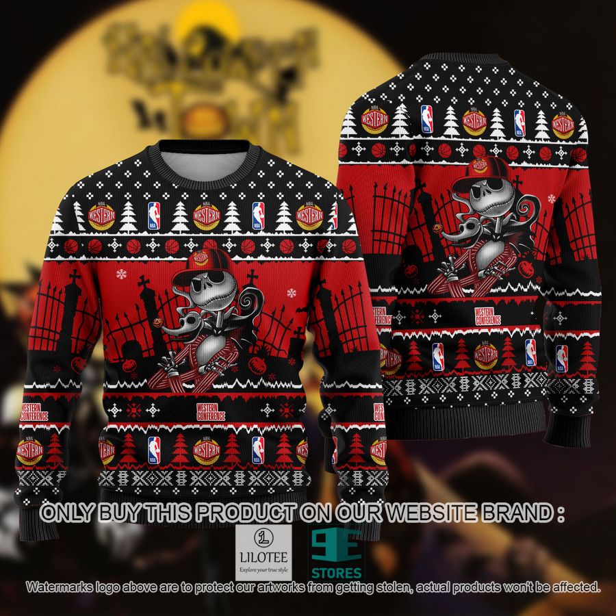 NBA Jack Skellington Western Conference Ugly Christmas Sweater - LIMITED EDITION 8