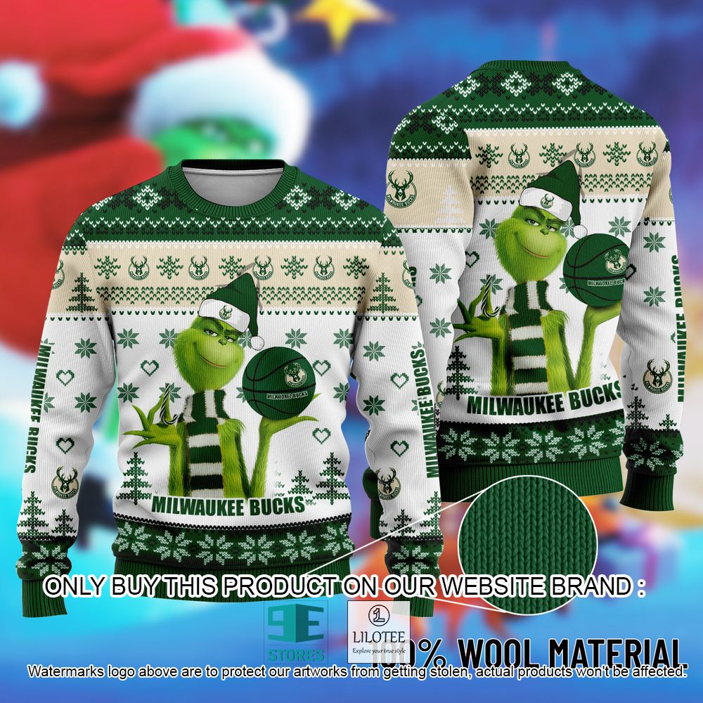 NBA Milwaukee Bucks The Grinch Christmas Ugly Sweater - LIMITED EDITION 11