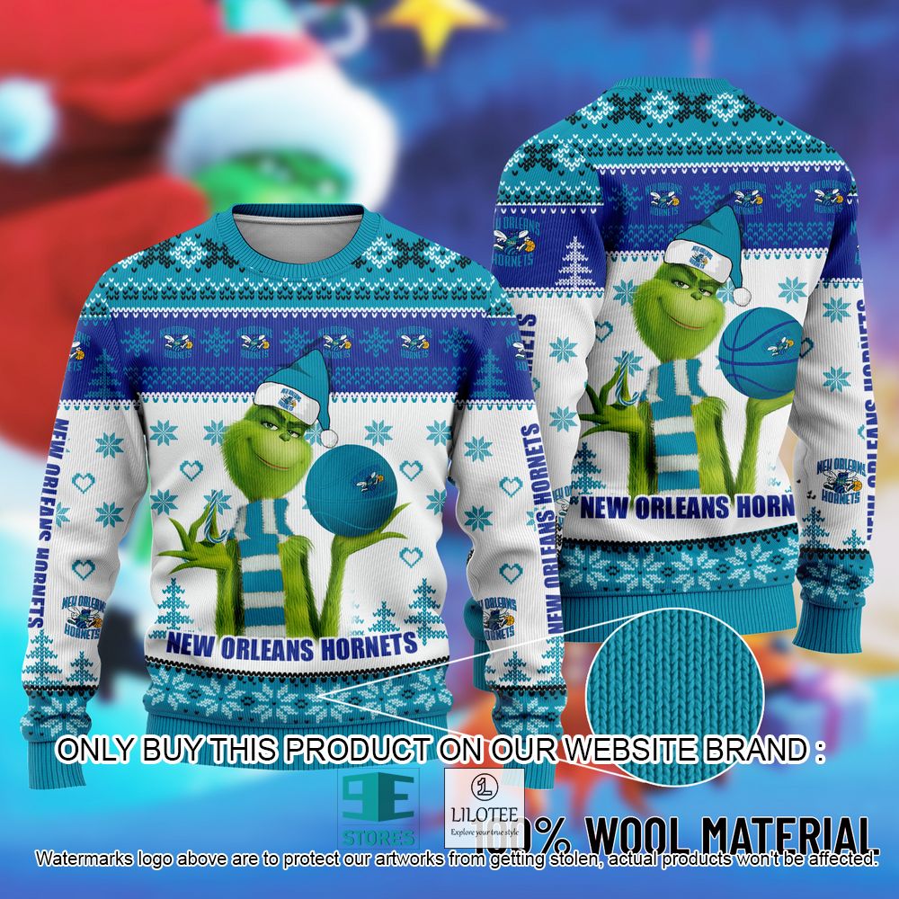 NBA New Orleans Hornets The Grinch Christmas Ugly Sweater - LIMITED EDITION 11