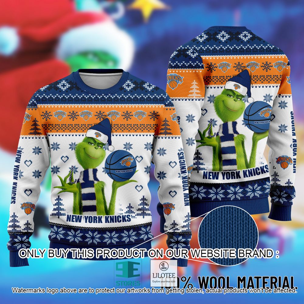 NBA New York Knicks The Grinch Christmas Ugly Sweater - LIMITED EDITION 10