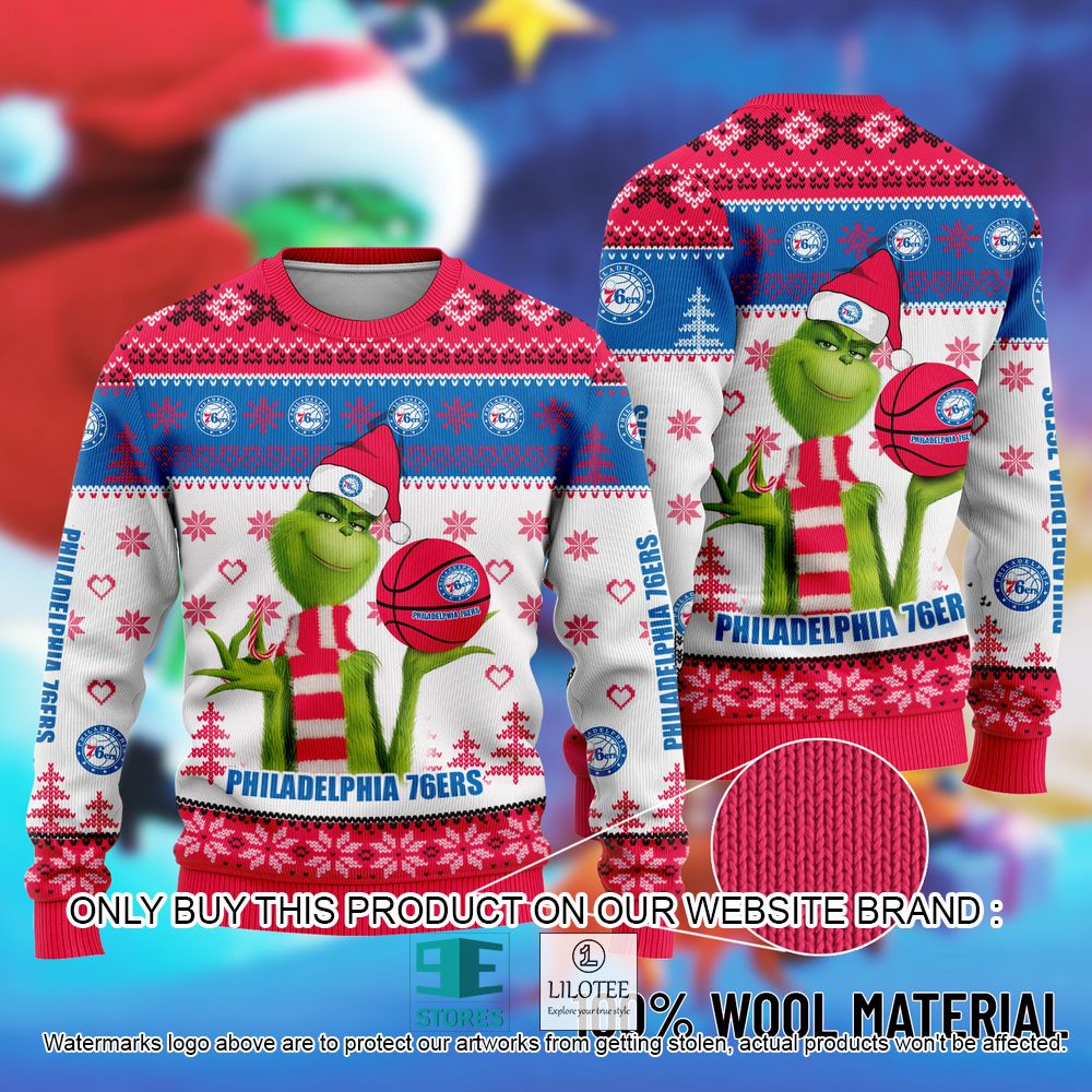 NBA Philadelphia 76ers The Grinch Christmas Ugly Sweater - LIMITED EDITION 10