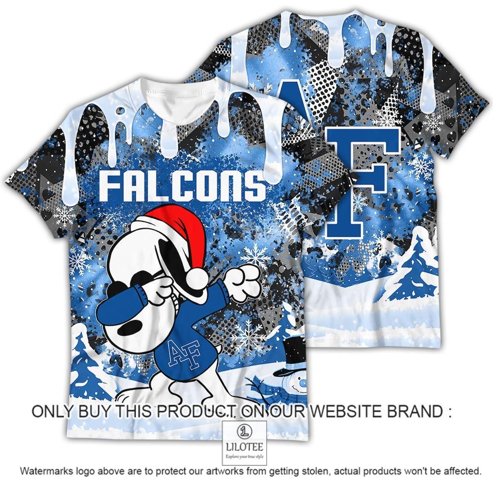 NCAA Air Force Falcons Snoopy Dabbing The Peanuts Christmas 3D Shirt - LIMITED EDITION 13
