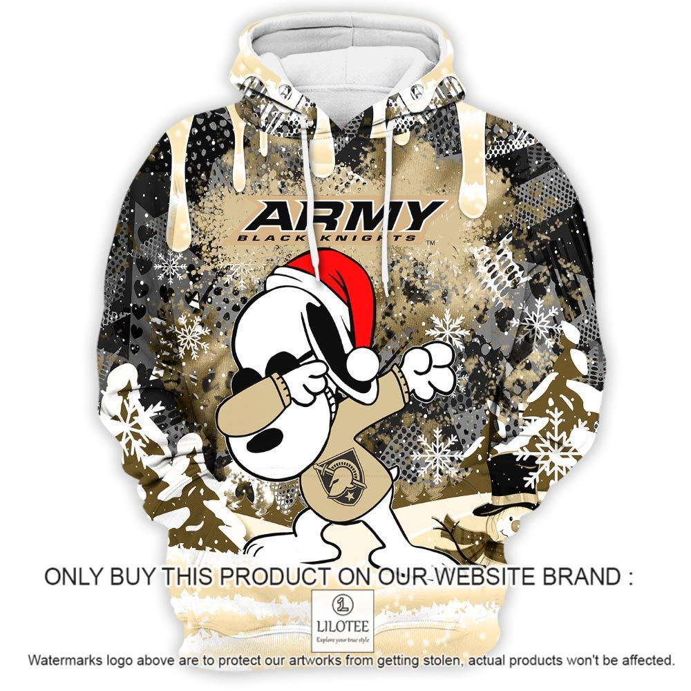 Alternative view of NCAA Army Black Knights Snoopy Dabbing The Peanuts Christmas 3D Hoodie - LIMITED EDITION