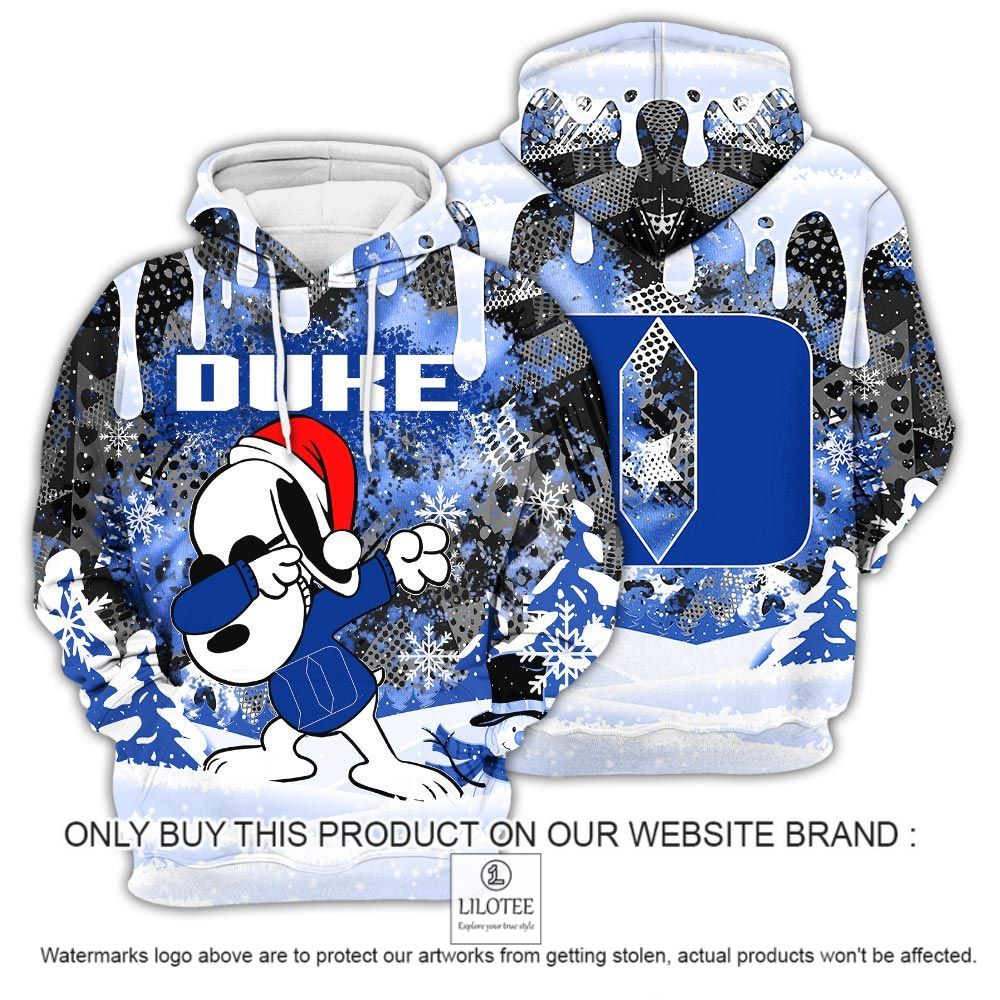 NCAA Duke Blue Devils Snoopy Dabbing The Peanuts Christmas 3D Hoodie - LIMITED EDITION 12