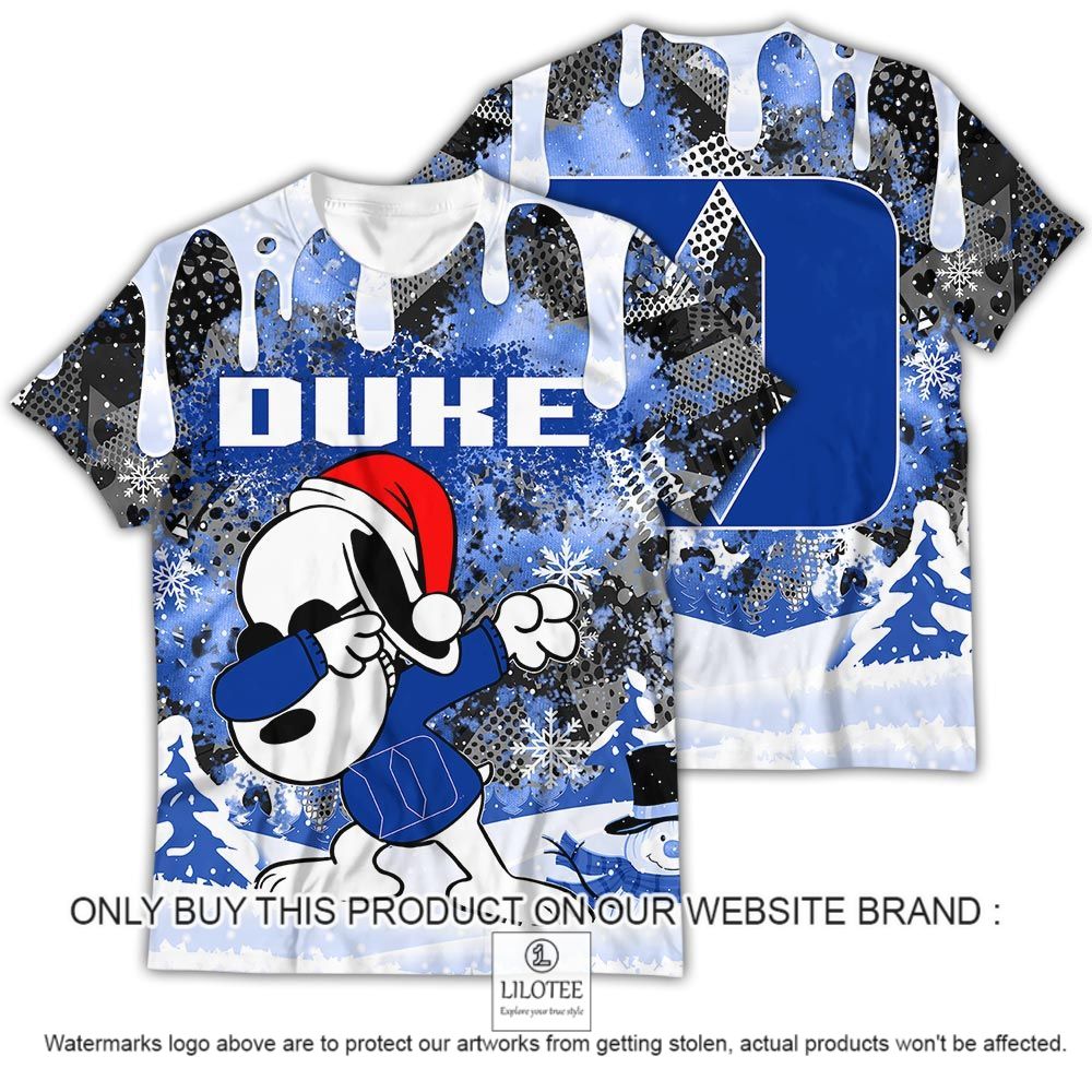 NCAA Duke Blue Devils Snoopy Dabbing The Peanuts Christmas 3D Shirt - LIMITED EDITION 12