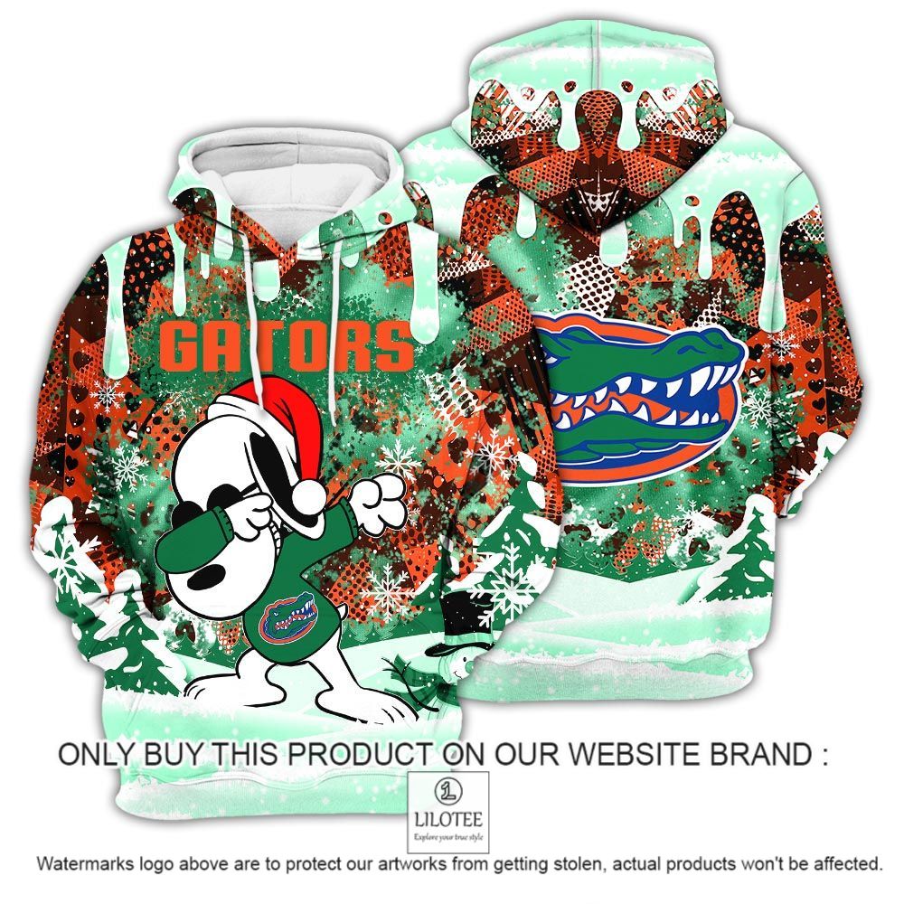 NCAA Florida Gators Snoopy Dabbing The Peanuts Christmas 3D Hoodie - LIMITED EDITION 12