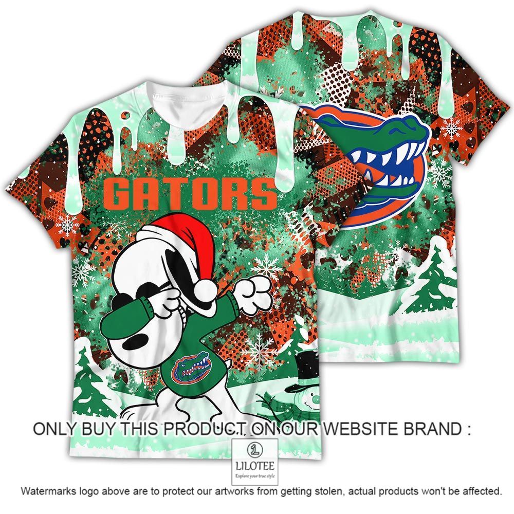 NCAA Florida Gators Snoopy Dabbing The Peanuts Christmas 3D Shirt - LIMITED EDITION 12