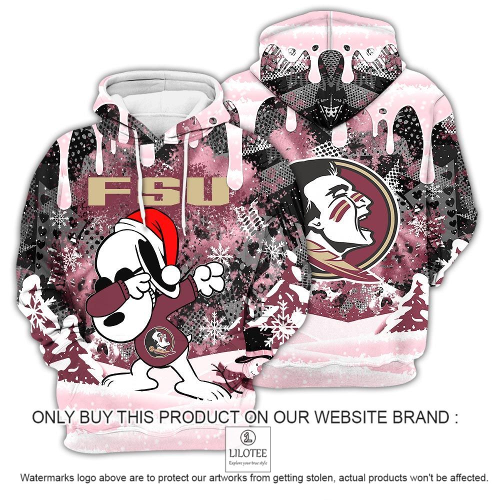 NCAA Florida State Seminoles Snoopy Dabbing The Peanuts Christmas 3D Hoodie - LIMITED EDITION 13