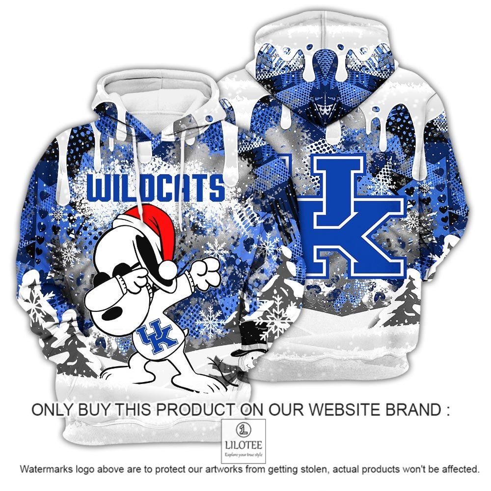 NCAA Kentucky Wildcats Snoopy Dabbing The Peanuts Christmas 3D Hoodie - LIMITED EDITION 12