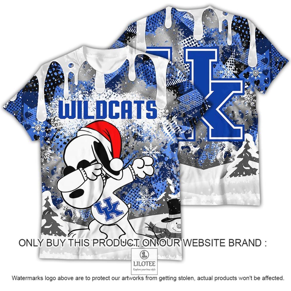 NCAA Kentucky Wildcats Snoopy Dabbing The Peanuts Christmas 3D Shirt - LIMITED EDITION 12