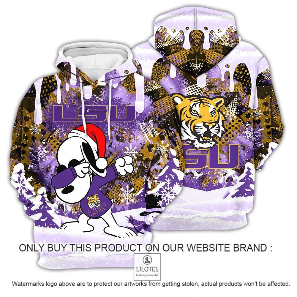 NCAA Lsu Tigers Snoopy Dabbing The Peanuts Christmas 3D Hoodie - LIMITED EDITION 13