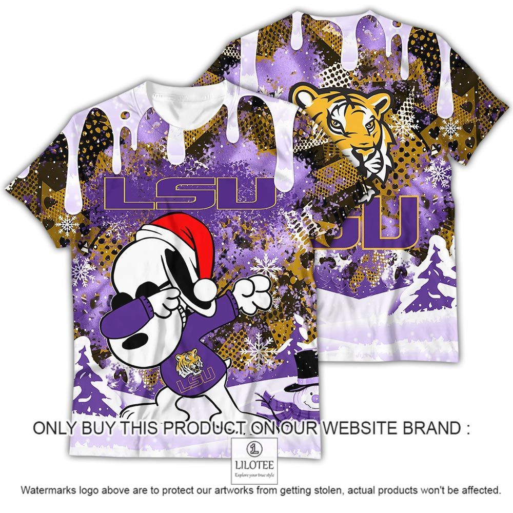NCAA Lsu Tigers Snoopy Dabbing The Peanuts Christmas 3D Shirt - LIMITED EDITION 13