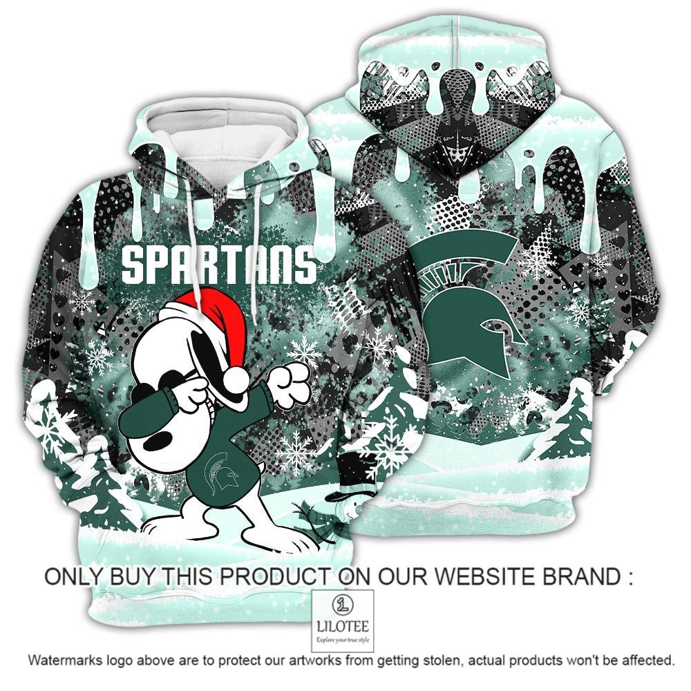 NCAA Michigan State Spartans Snoopy Dabbing The Peanuts Christmas 3D Hoodie - LIMITED EDITION 13