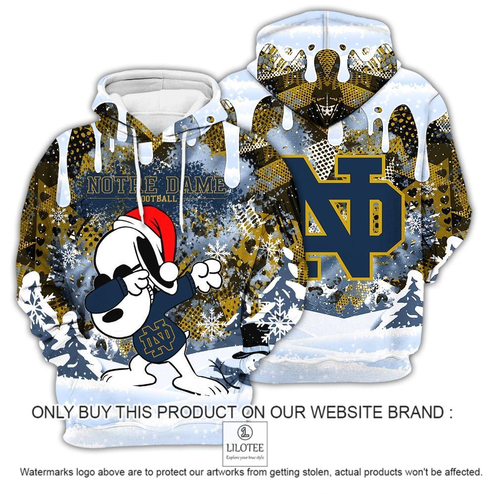 NCAA Notre Dame Fighting Irish Snoopy Dabbing The Peanuts Christmas 3D Hoodie - LIMITED EDITION 12