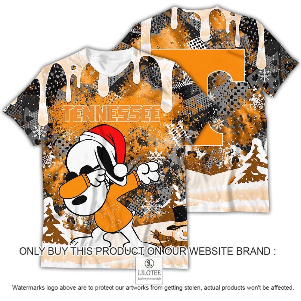 NCAA Tennessee Volunteers Snoopy Dabbing The Peanuts Christmas 3D Shirt - LIMITED EDITION 13