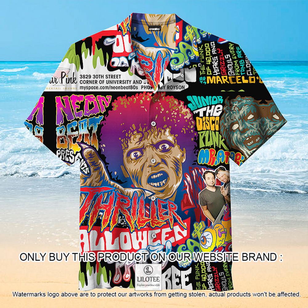 Neon Beat Thriller Halloween Party Color Short Sleeve Hawaiian Shirt - LIMITED EDITION 12