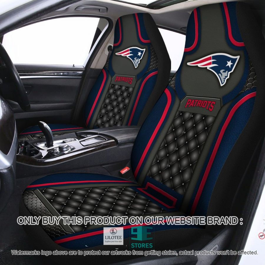 New England Patriots Navy Black Car Seat Covers 9