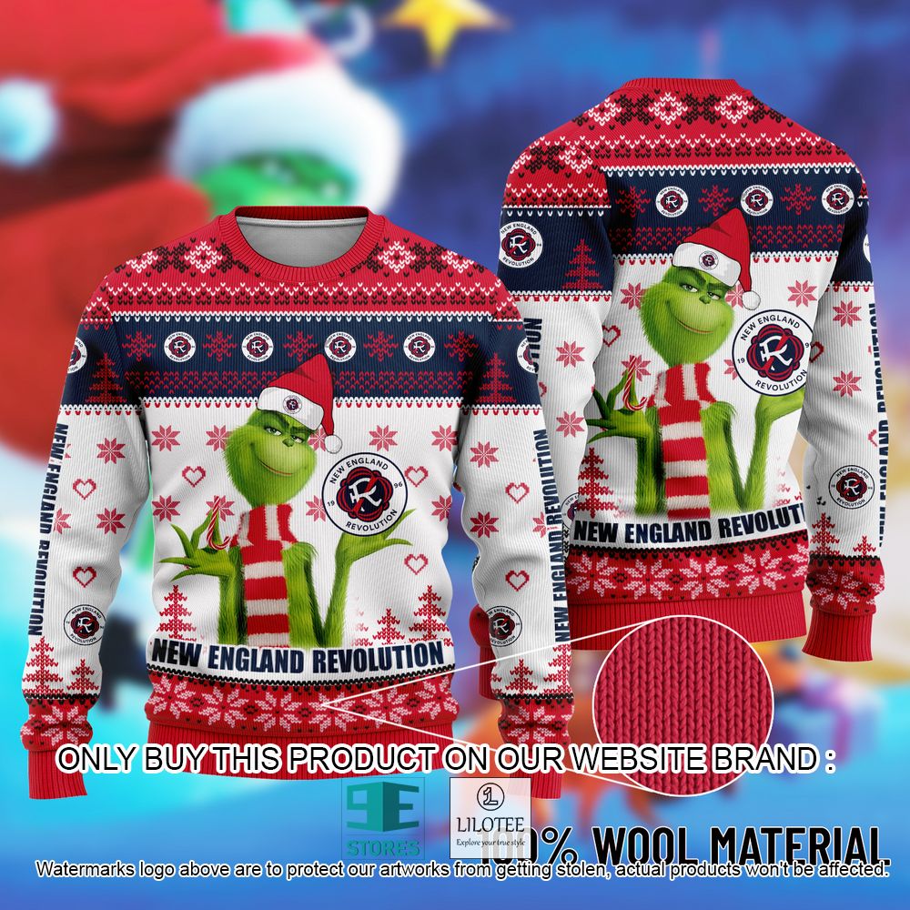 New England Revolution The Grinch Christmas Ugly Sweater - LIMITED EDITION 10