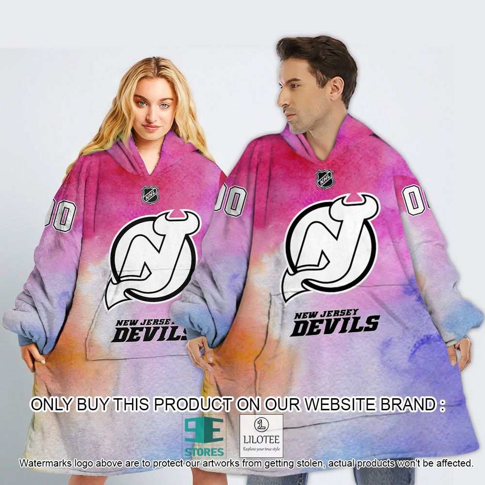 New Jersey Devils Breast Cancer Awareness Month Personalized Hoodie Blanket - LIMITED EDITION 12