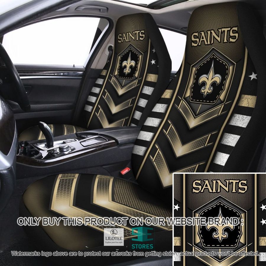 New Orleans Saints Electric Yellow Car Seat Covers 8