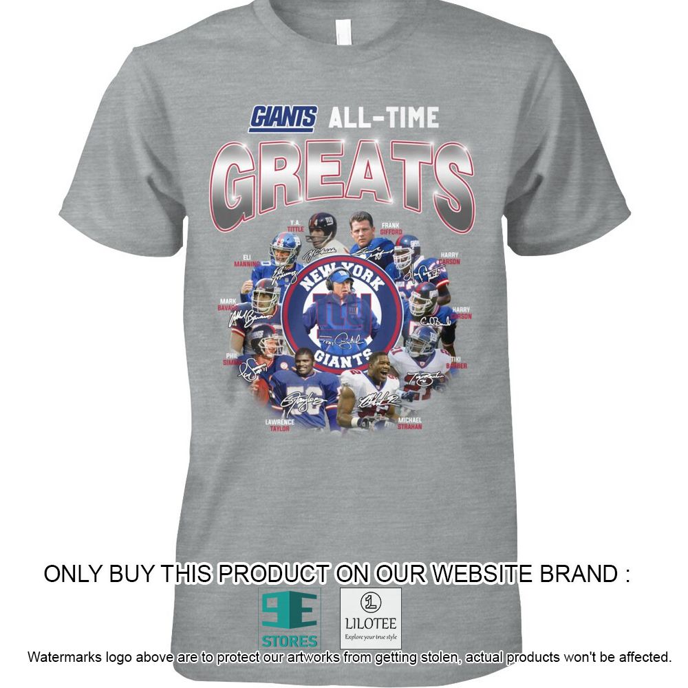 Alternative view of New York Giants All Time Greats Hoodie, Shirt - LIMITED EDITION