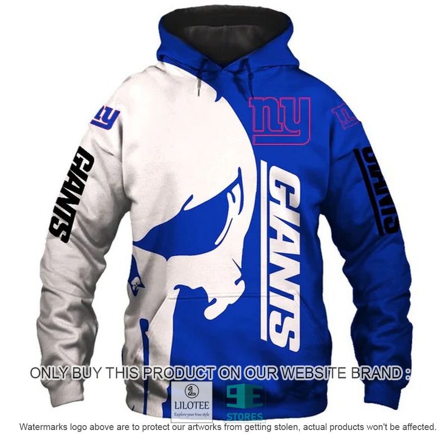 New York Giants Punisher Skull blue white 3D Hoodie, Zip Hoodie - LIMITED EDITION 8