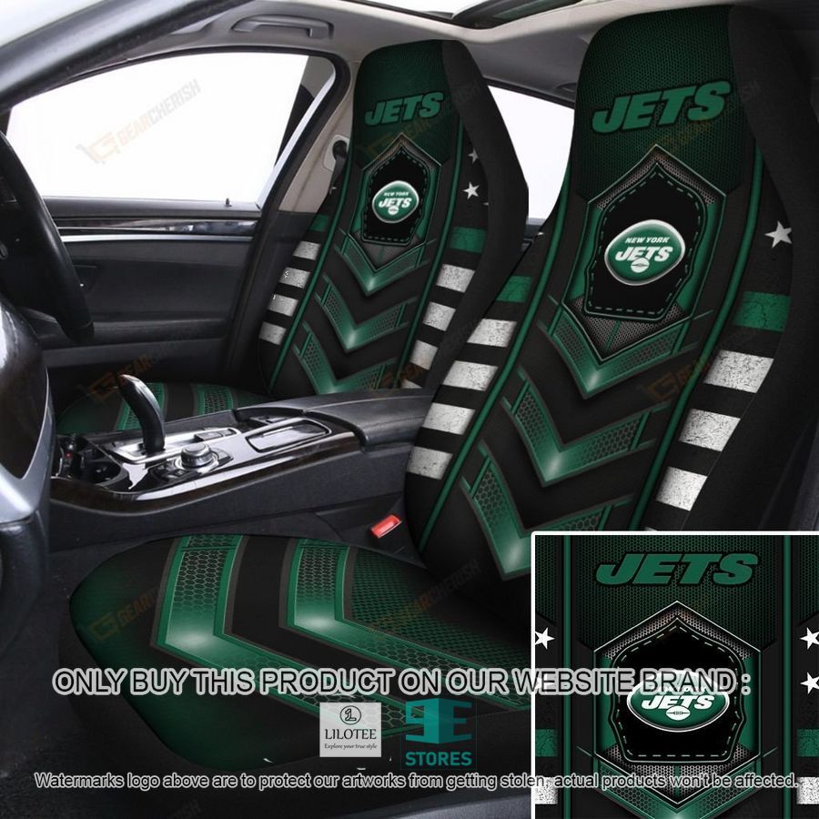 New York Jets Electric Green Car Seat Covers 8