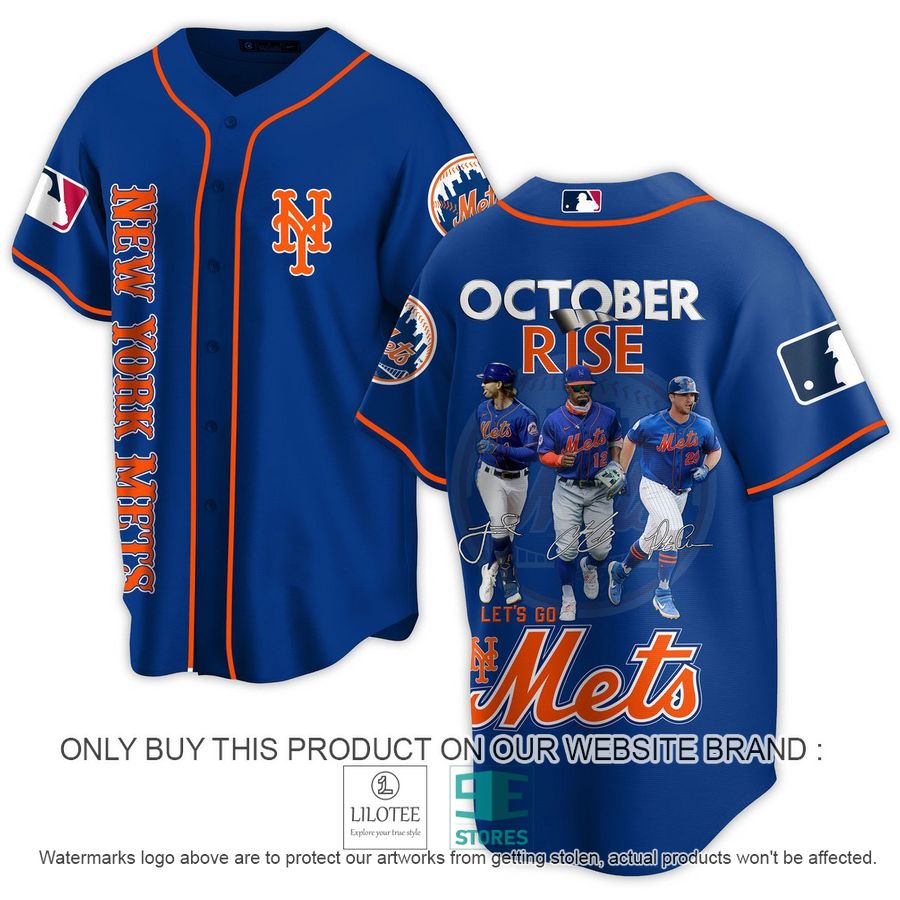 New York Mets October Rise Let's Go Mets blue Baseball Jersey - LIMITED EDITION 7