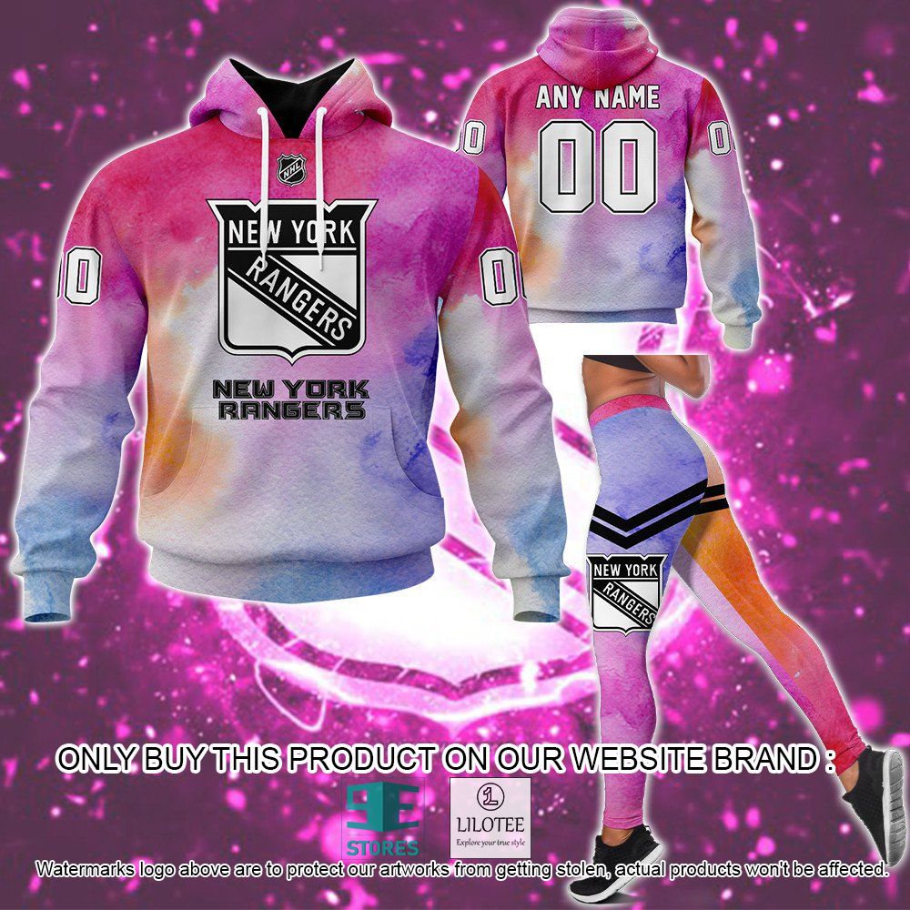 New York Rangers Breast Cancer Awareness Month Personalized Hoodie, Legging - LIMITED EDITION 13