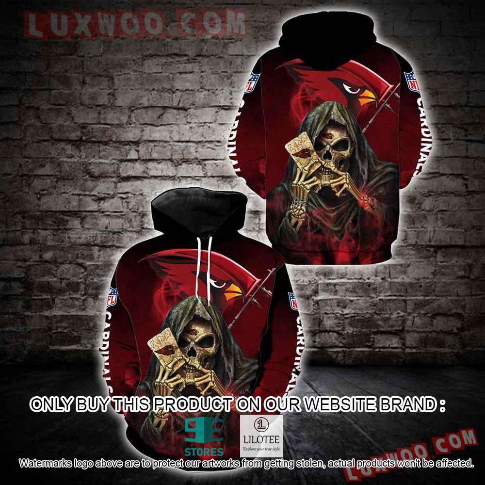 NFL Arizona Cardinals New Skull Red 3D Hoodie - LIMITED EDITION 10