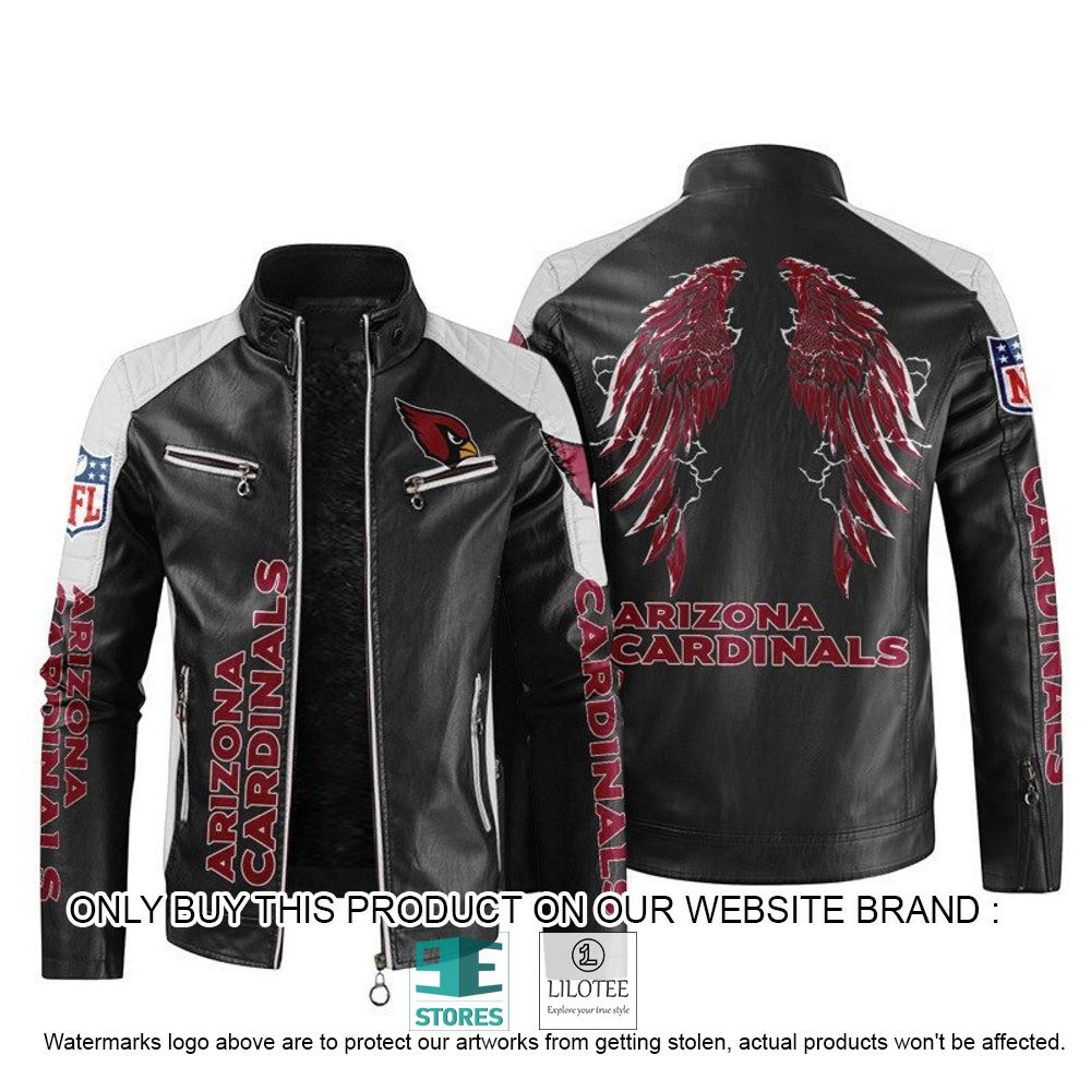NFL Arizona Cardinals Wings Wings Motor Block Leather Jacket - LIMITED EDITION 10