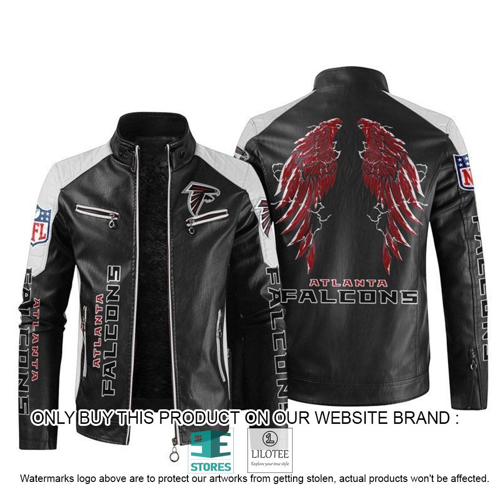 NFL Atlanta Falcons Wings Motor Block Leather Jacket - LIMITED EDITION 11