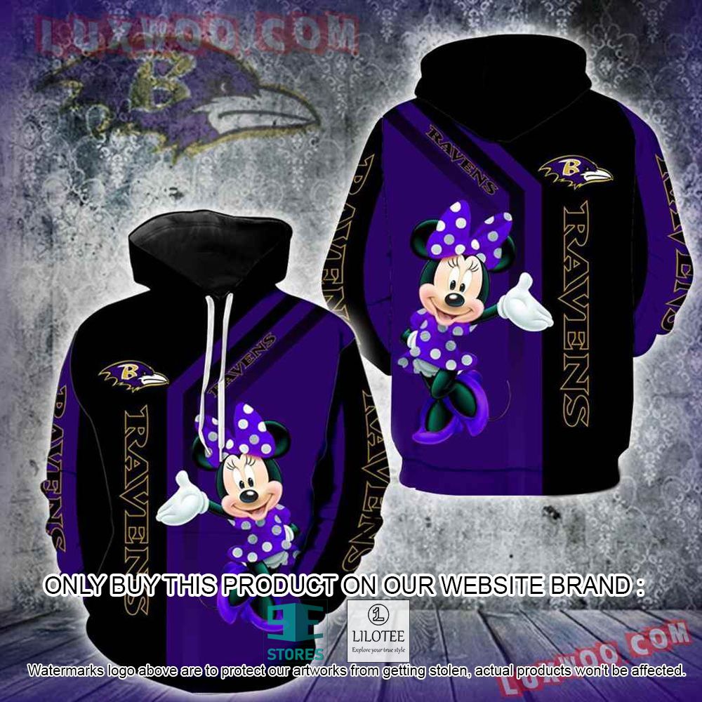NFL Baltimore Ravens Minnie Mouse Purple Black 3D Hoodie - LIMITED EDITION 11