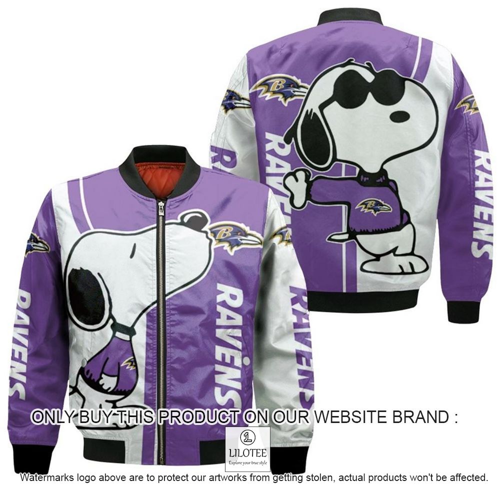 NFL Baltimore Ravens Snoopy Bomber Jacket - LIMITED EDITION 10