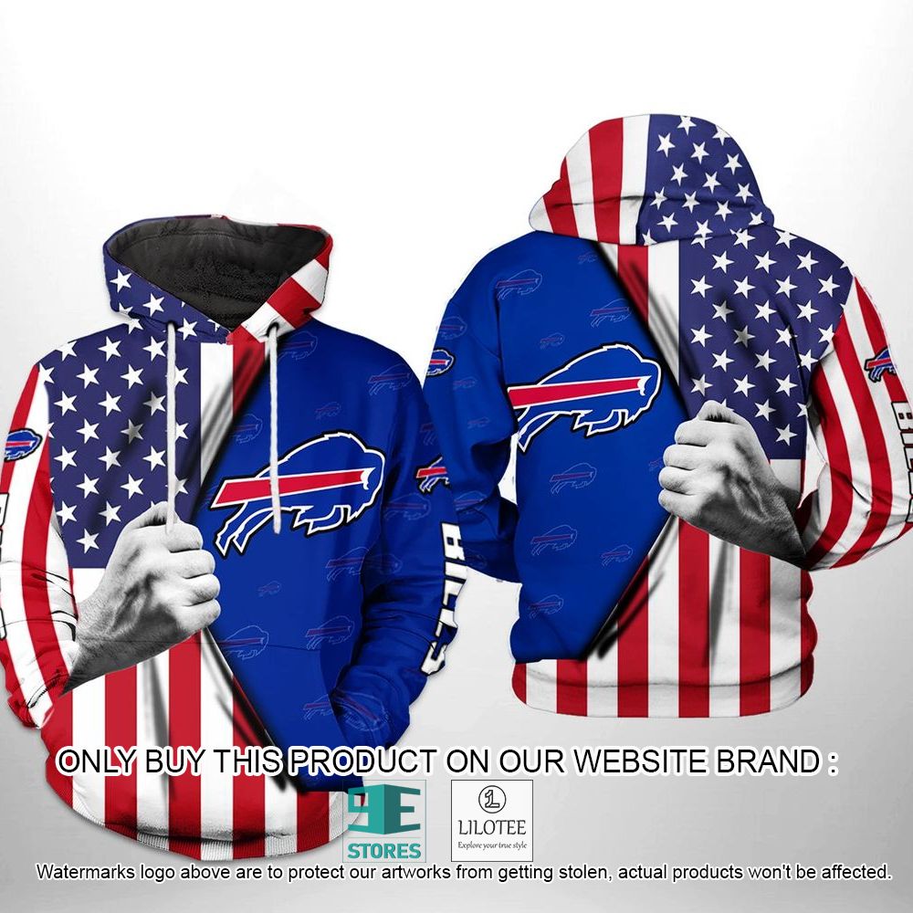 NFL Buffalo Bills Team US Flag 3D Hoodie - LIMITED EDITION 11
