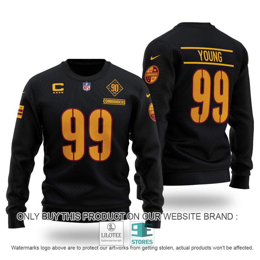 NFL Chase Young 99 Washington Commanders black Sweater - LIMITED EDITION 9