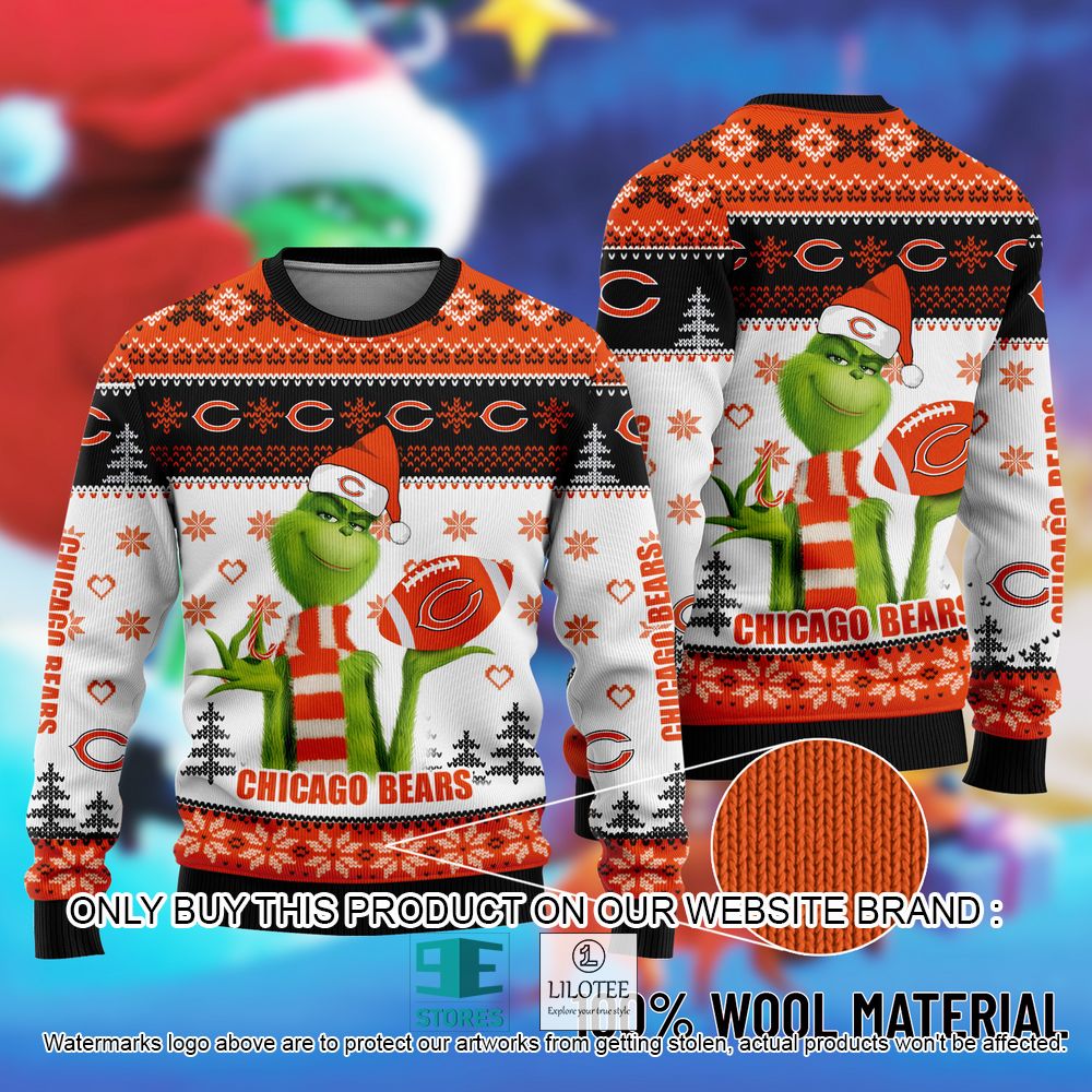 NFL Chicago Bears The Grinch Christmas Ugly Sweater - LIMITED EDITION 11