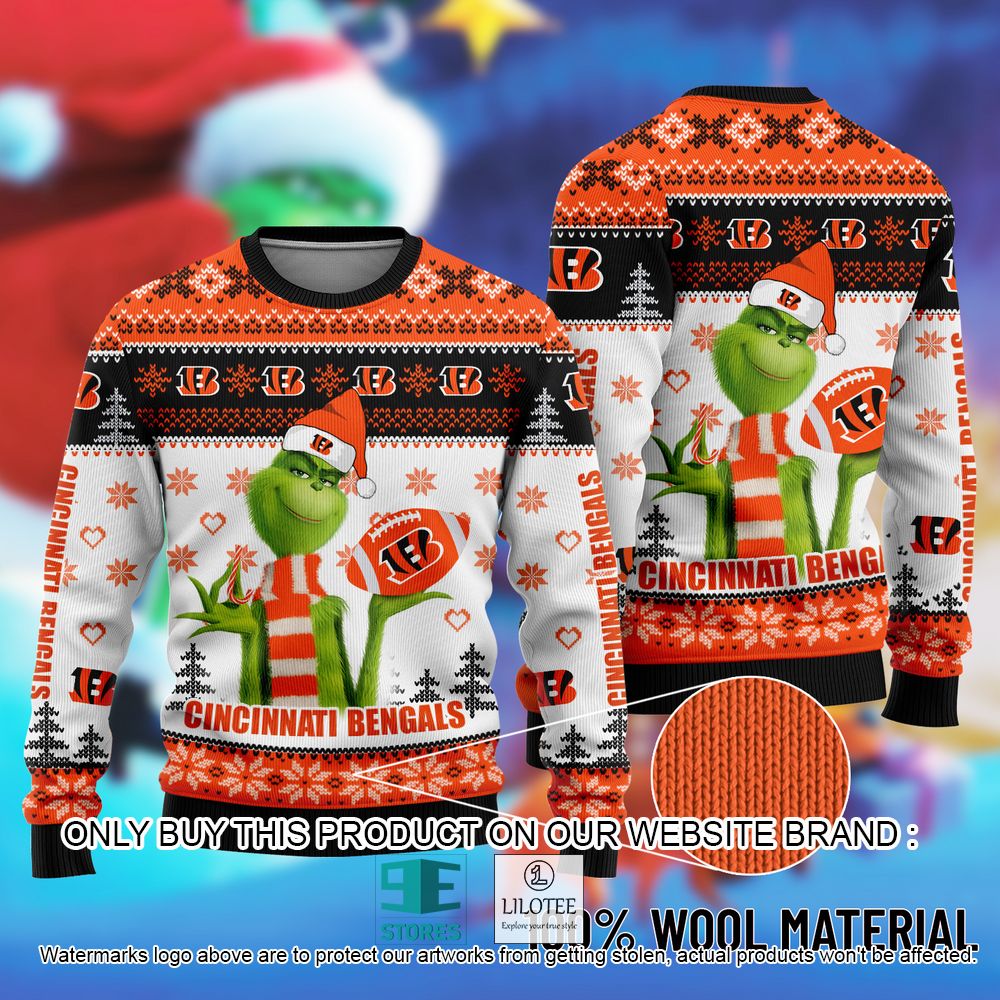 NFL Cincinnati Bengals The Grinch Christmas Ugly Sweater - LIMITED EDITION 11