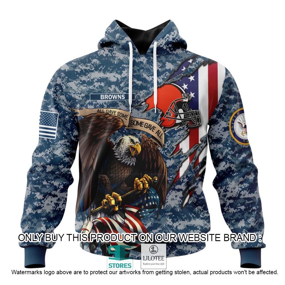 NFL Cleveland Browns Eagle American Navy Flag Personalized 3D Hoodie, Shirt - LIMITED EDITION 19