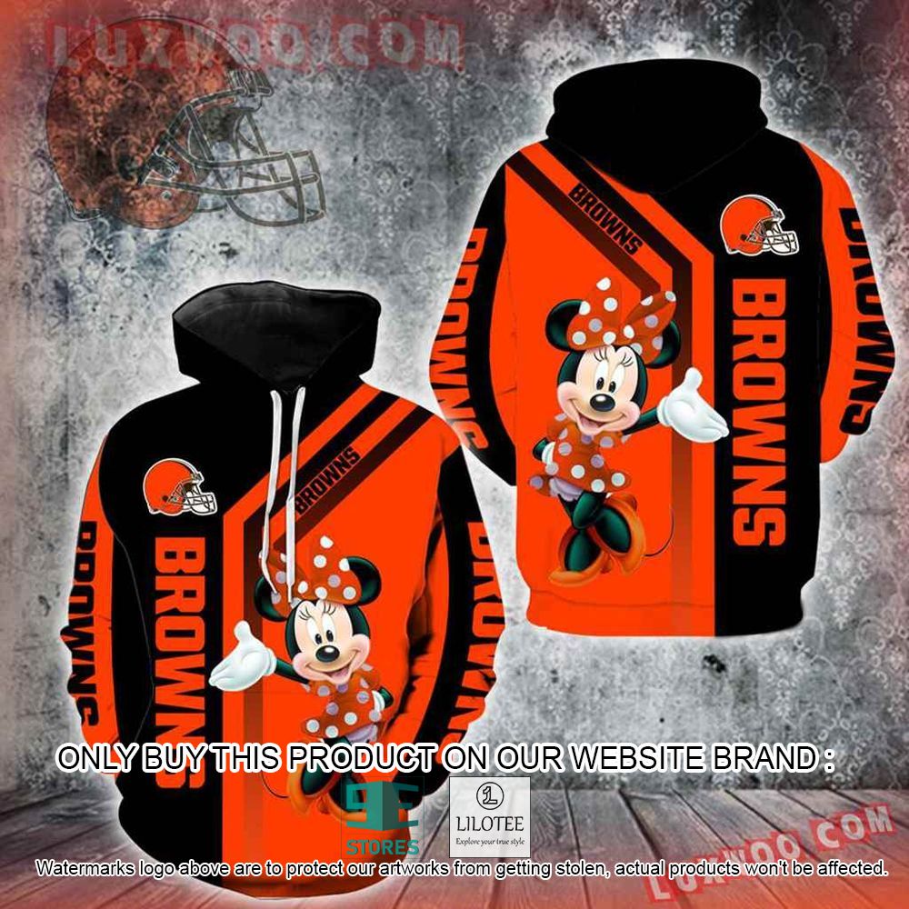 NFL Cleveland Browns Minnie Mouse Orange Black 3D Hoodie - LIMITED EDITION 11