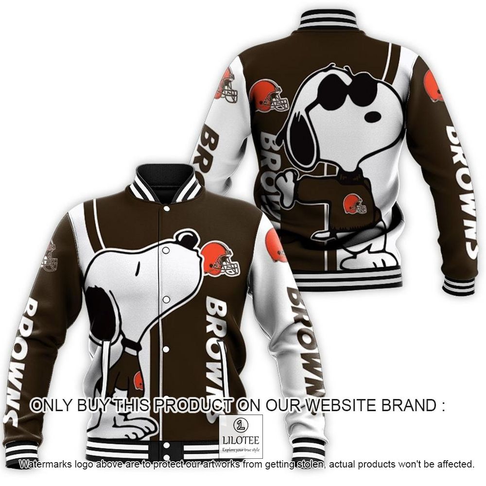 NFL Cleveland Browns Snoopy Baseball Jacket - LIMITED EDITION 11